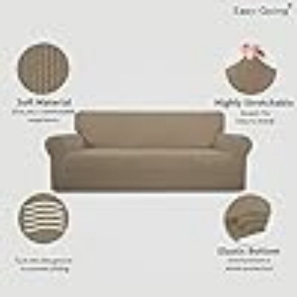 Easy-Going Stretch Sofa Slipcover Color Natural NWT - Picture 5 of 6
